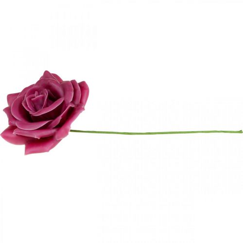 Floristik24 Wax Roses Decorative Roses Wax Pink Ø8cm 12 pcs