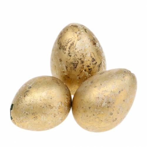 Quail egg as decoration empty gold 3cm 50pcs