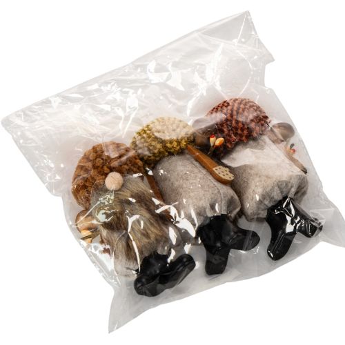 Set of 3 Scandinavian Gnome Figures with Beards and Hats, 10cm, Felt and Plastic | Floristik24.co.uk