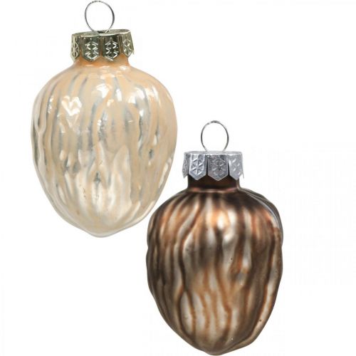 Product Christmas tree ornaments walnut deco pendant glass 4.5cm 6pcs