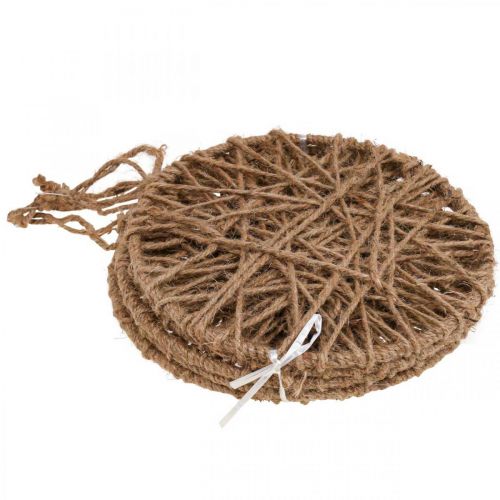 Floristik24 Wall decoration boho style, decorative ring jute ribbon Ø23cm 5pcs