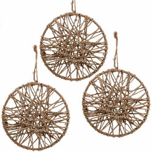 Floristik24 Wall decoration boho style, decorative ring jute ribbon Ø23cm 5pcs