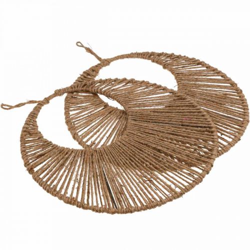 Product Wall decoration boho style, decorative ring jute ribbon Ø38.5cm 2pcs