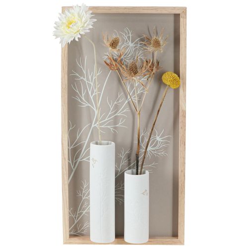 Product Wall Decoration Mural Wood Mini Vases Ceramic White H35cm