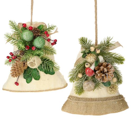 Wall decoration Christmas bell jute assorted H20cm 2pcs