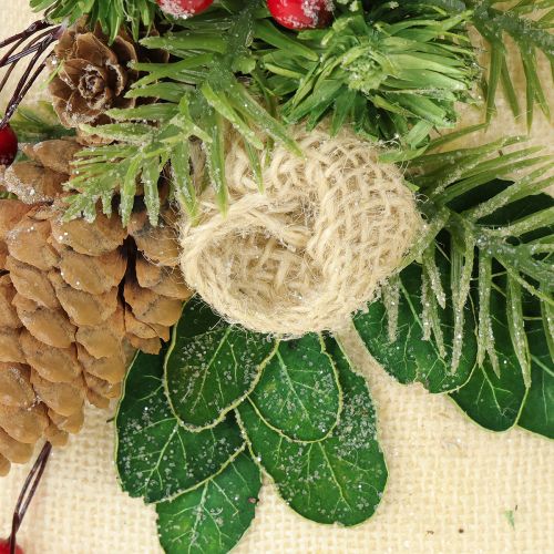 Product Wall decoration Christmas bell jute assorted H20cm 2pcs
