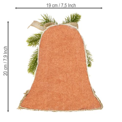Product Wall decoration Christmas bell jute assorted H20cm 2pcs
