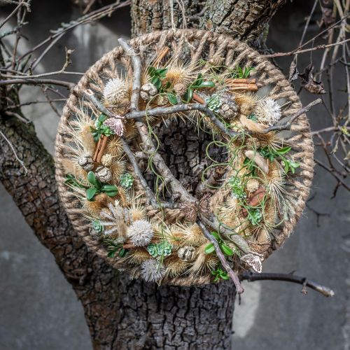 Floristik24 Wall decoration Boho style, decorative jute ribbon Ø38cm