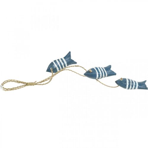 Floristik24 Maritime deco hanger wooden fish to hang small dark blue L31cm