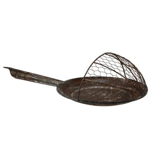 Product Wall decoration metal decorative basket rust decorative pan brown H58cm