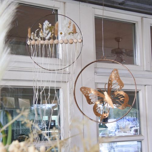 Wall decoration butterfly decoration metal ring rose Ø38cm