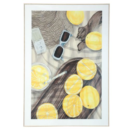 Floristik24 Wall decoration summer decoration picture with lemon lemonade 40x60cm