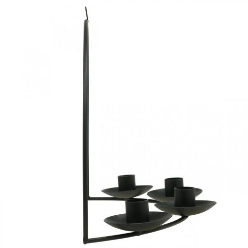 Product Wall Candle Holder Black Metal Stick Candle Holder 35×24cm