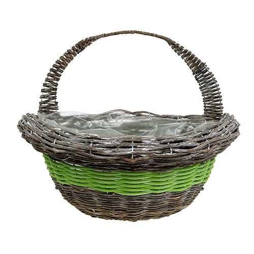 Floristik24 Wall basket 35x16cm H19cm Green, Brown