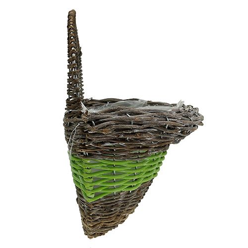 Floristik24 Wall basket 35x16cm H19cm Green, Brown