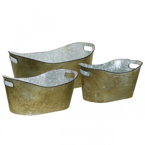 Product Set of planter tub copper-colored/white L32.5cm/36.5cm/41.5cm