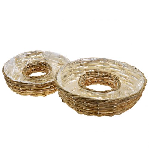 Floristik24 Willow plant ring natural planter table decoration set of 2