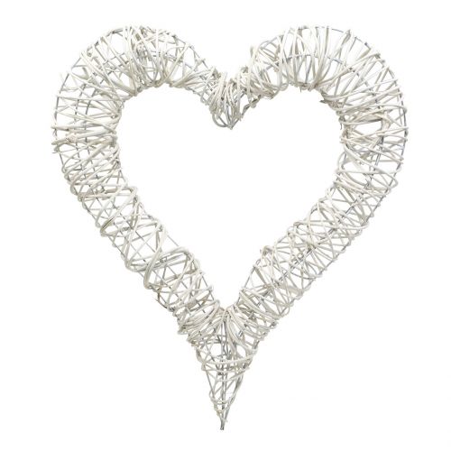 Floristik24 Wicker Heart White 30cm x 35cm