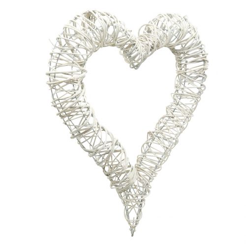 Floristik24 Wicker Heart White 30cm x 35cm