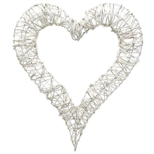 Floristik24 Wicker Heart White 40cm x 45cm