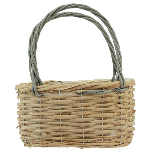 Product Wicker basket plant bag basket natural grey 21x10x12cm