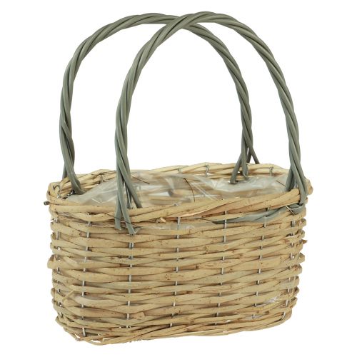 Product Wicker basket plant bag basket natural gray 26.5x14x30cm