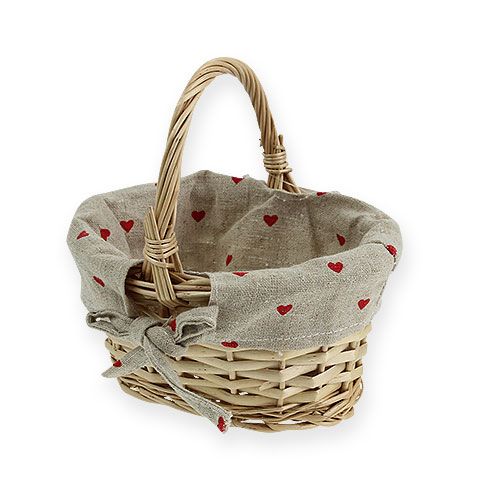 Floristik24 Wicker basket oval with fabric inlay 15.5 cm