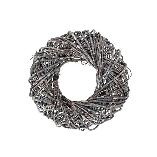 Floristik24 Wicker wreath Ø28cm Gray, washed