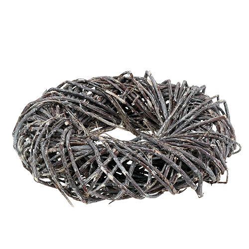 Floristik24 Wicker wreath Ø28cm Gray, washed
