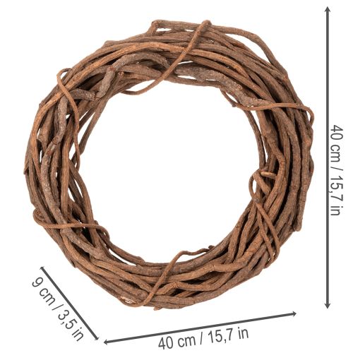 Natural Wicker Wreath 40cm for DIY Floral Decorations | Floristik24.co.uk