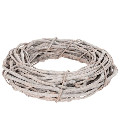 Wicker Wreath Decorative Whitewashed Twig Ring 40cm | Floristik24.co.uk