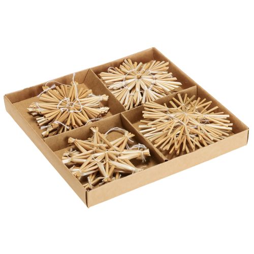 Product Christmas straw stars Christmas tree decorations 8cm 12 pieces
