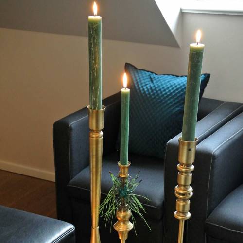 Floristik24 Christmas candle holder brass-colored metal Ø10.5cm H38.5cm