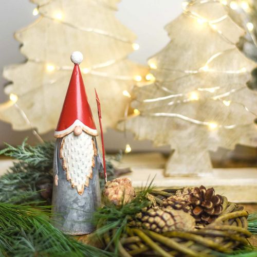 Floristik24 Christmas elf with star 18cm red, gray metal 2pcs