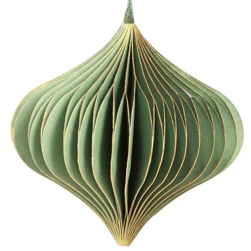 Product Christmas Decoration Paper Green Gold Ø8cm 4 pcs