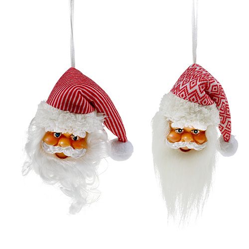 Floristik24 Christmas pendant Santa head 14cm, 20cm 2pcs