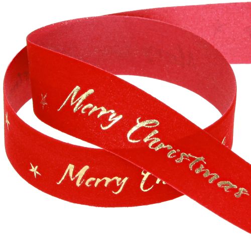 Product Christmas ribbon red gold “Merry Christmas” ribbon 25mm 20m