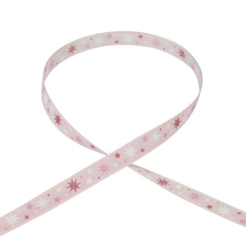 Product Ribbon Christmas gift ribbon pink star pattern 15mm 20m