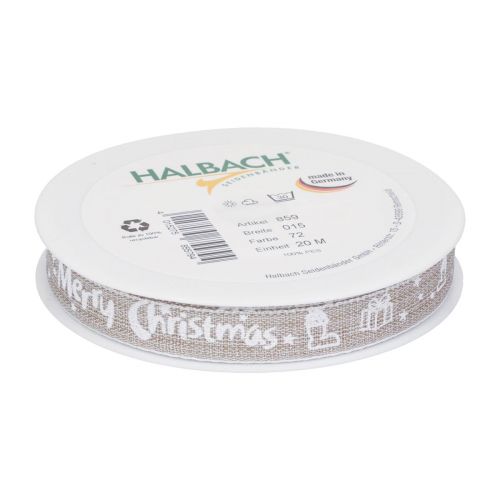 Product Christmas ribbon Merry Christmas Ribbon Beige 15mm 20m