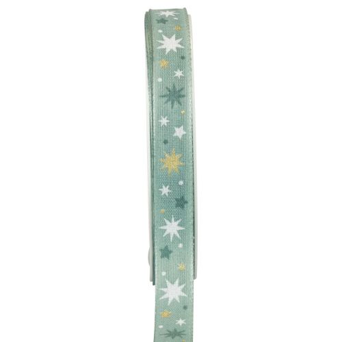 Ribbon Christmas, gift ribbon blue star pattern 15mm 20m