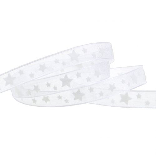 Product Christmas Organza White with Star 10mm 20m