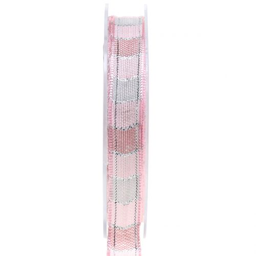 Floristik24 Christmas ribbon pink 15mm 15m