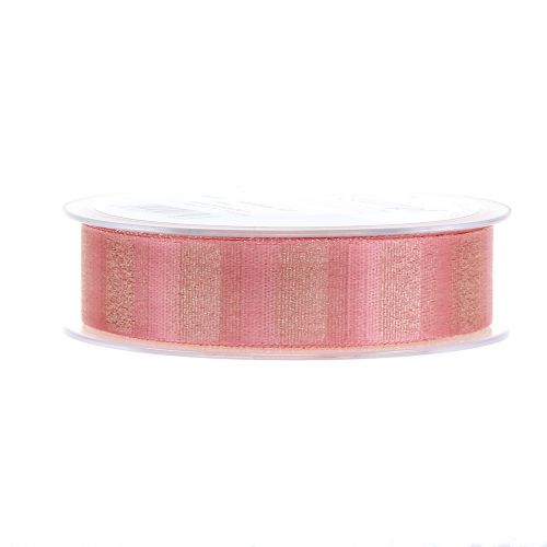 Floristik24 Christmas ribbon with gold thread Rosa 25mm 20m