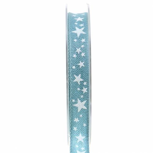 Floristik24 Jute band with star motif blue 15mm 15m