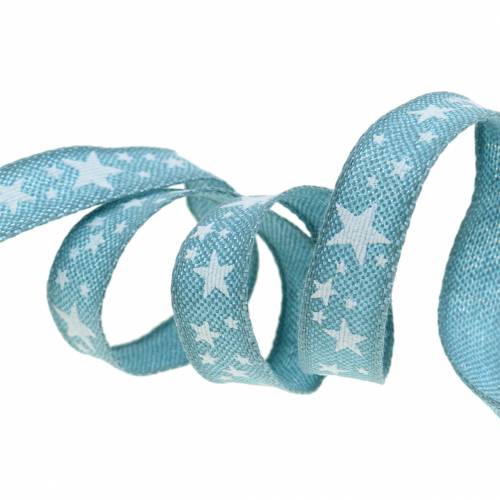 Floristik24 Jute band with star motif blue 15mm 15m