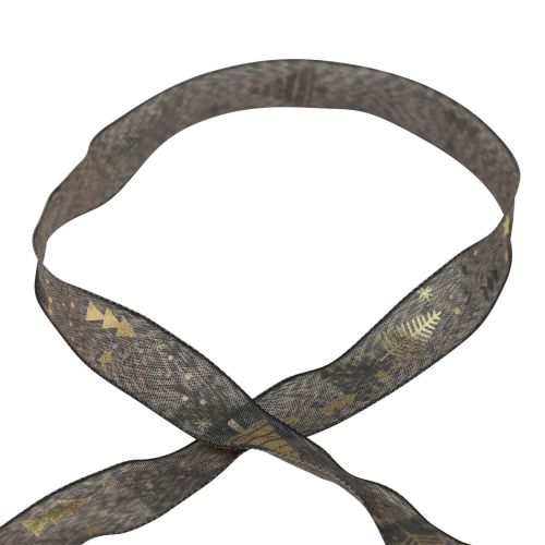 Christmas ribbon brown gold gift ribbon fir tree 25mm 15m