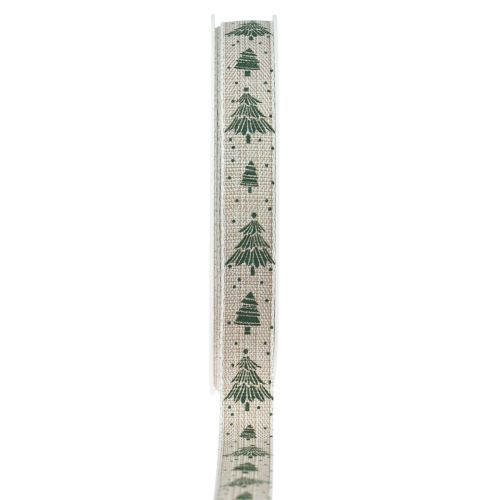 Floristik24 Christmas ribbon fir gift ribbon natural green 15mm 20m