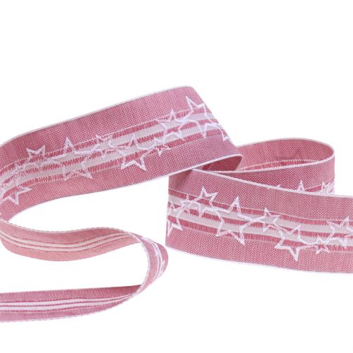 Floristik24 Christmas ribbon with star old rose 35mm 15m