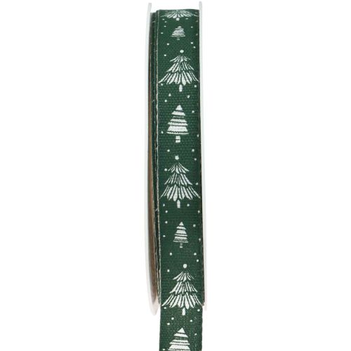 Floristik24 Christmas ribbon with fir trees gift ribbon green 15mm 20m