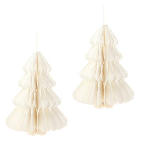 Product Christmas Tree Paper Fir for Hanging White 40cm 2pcs